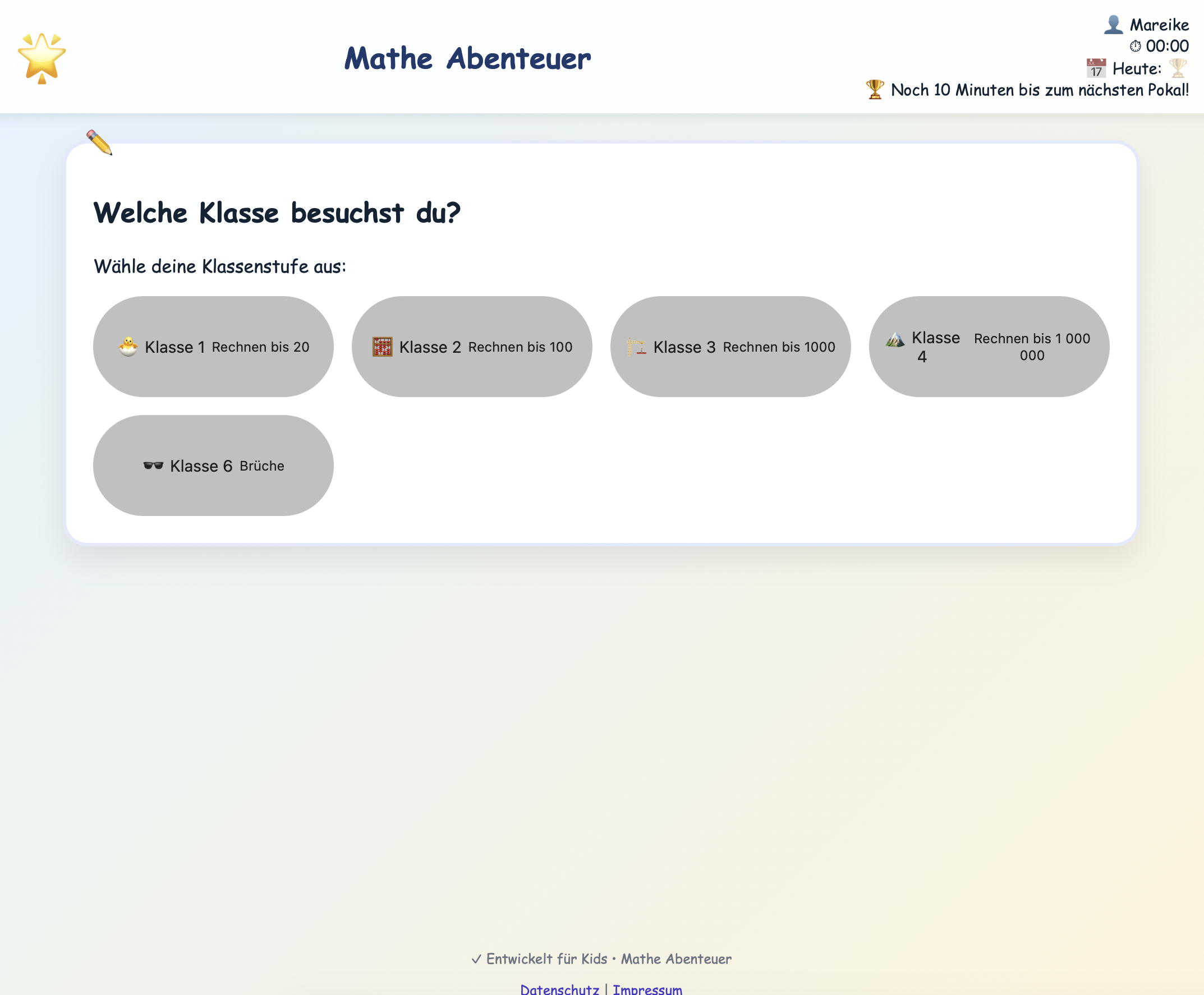 Projekt: Mathelernapp für Klasse 1–6